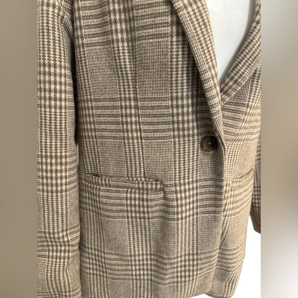 NWT Z Supply Anna Plaid Blazer in Milkshake Size Medium - Picture 5 of 11